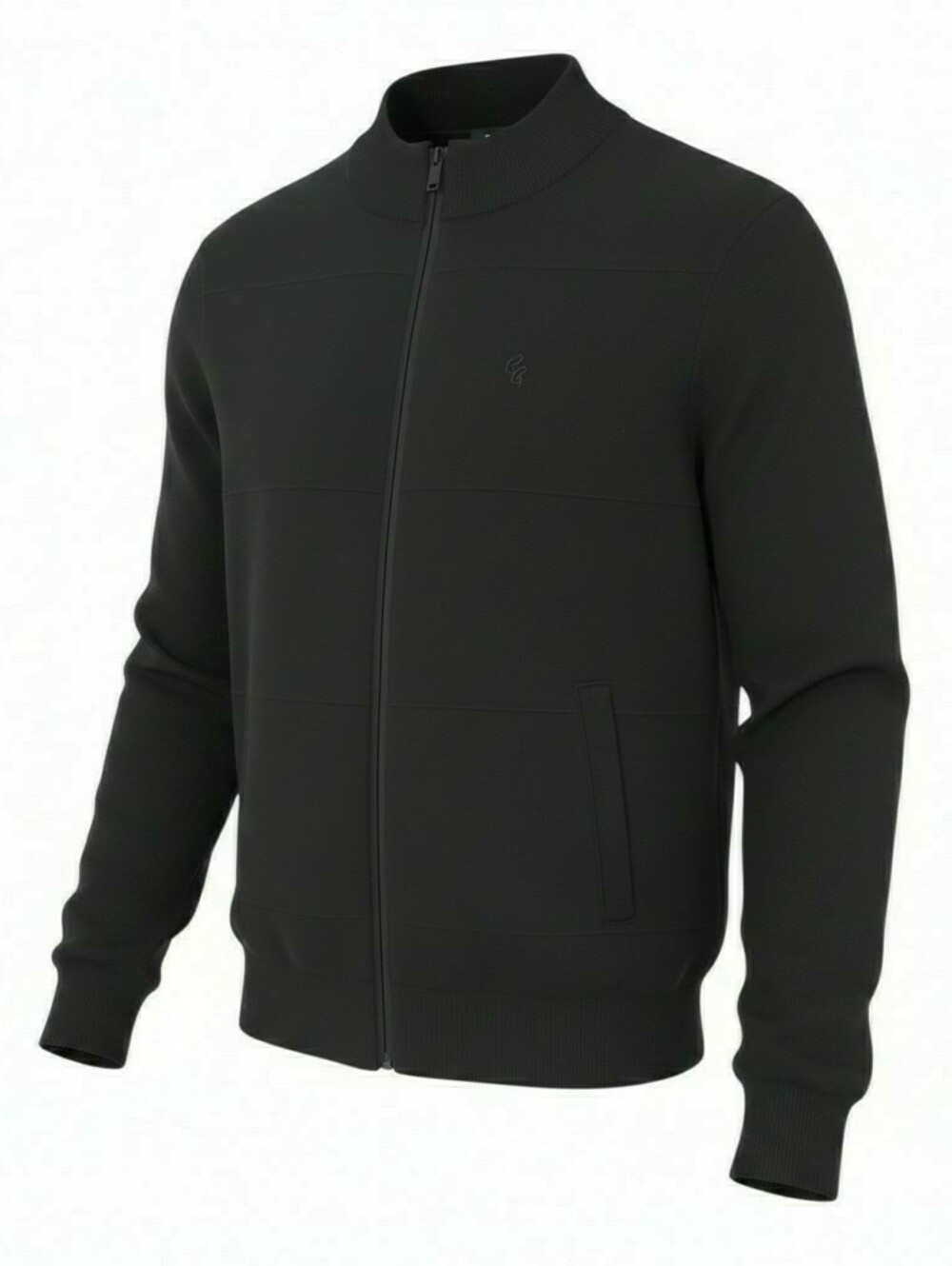 Robert Graham Men's Black Zip-Up Knit Sweater